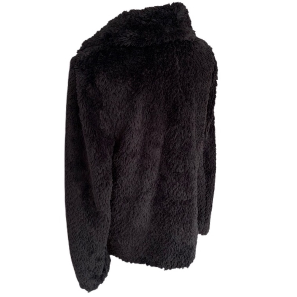 KENNETH COLE NEW YORK Notch Collar Black Faux Fur - Picture 5 of 7